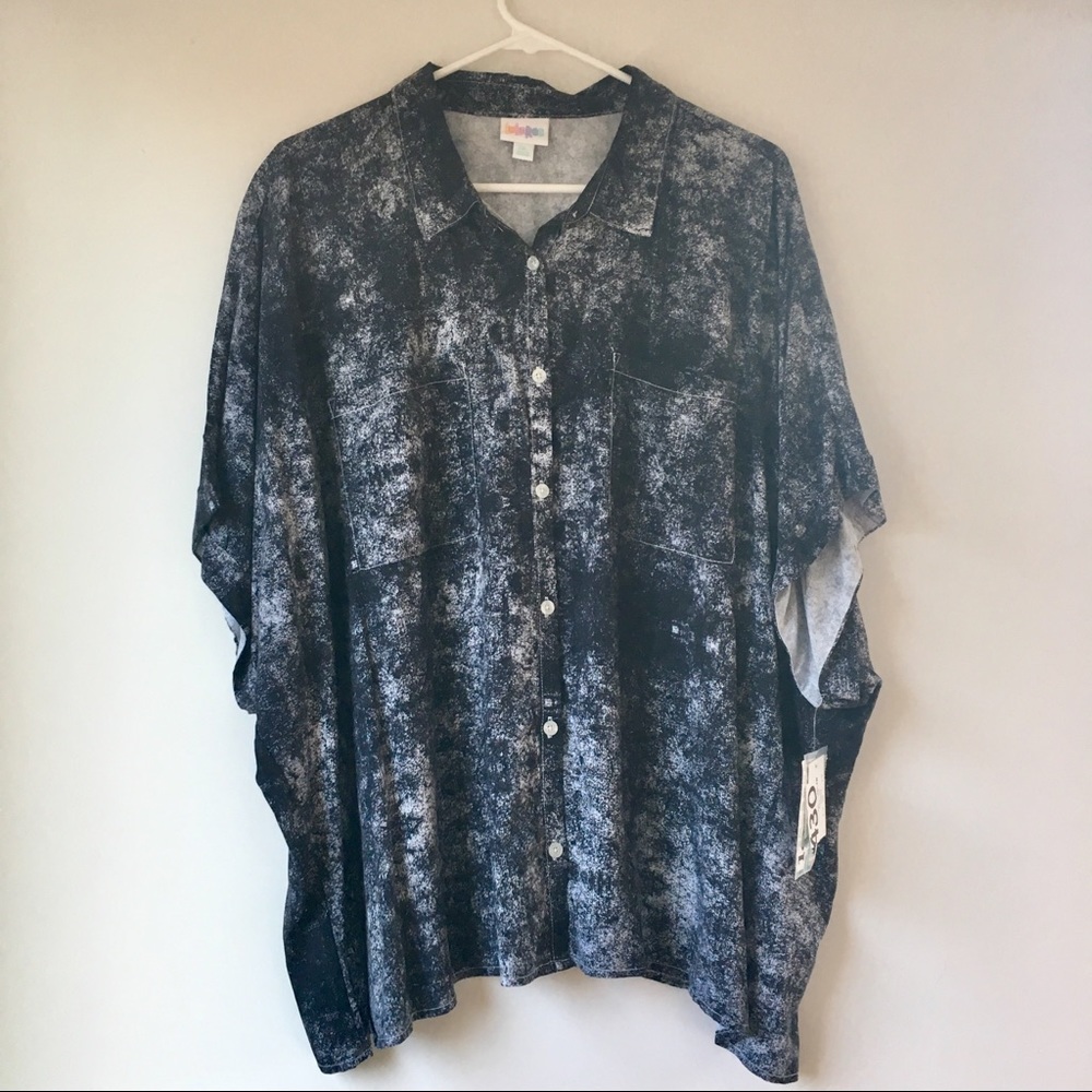 LulaRoe Amy Acid Wash Button Down Shirt